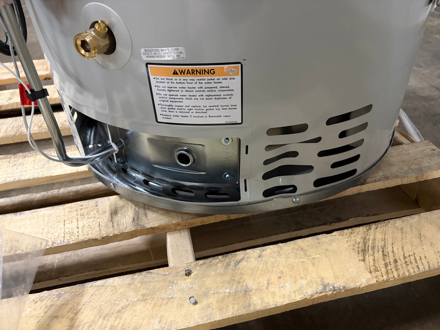 Bradford White 75 Gallon Propane Power Vented Water Heater (RG2PV75H6X)