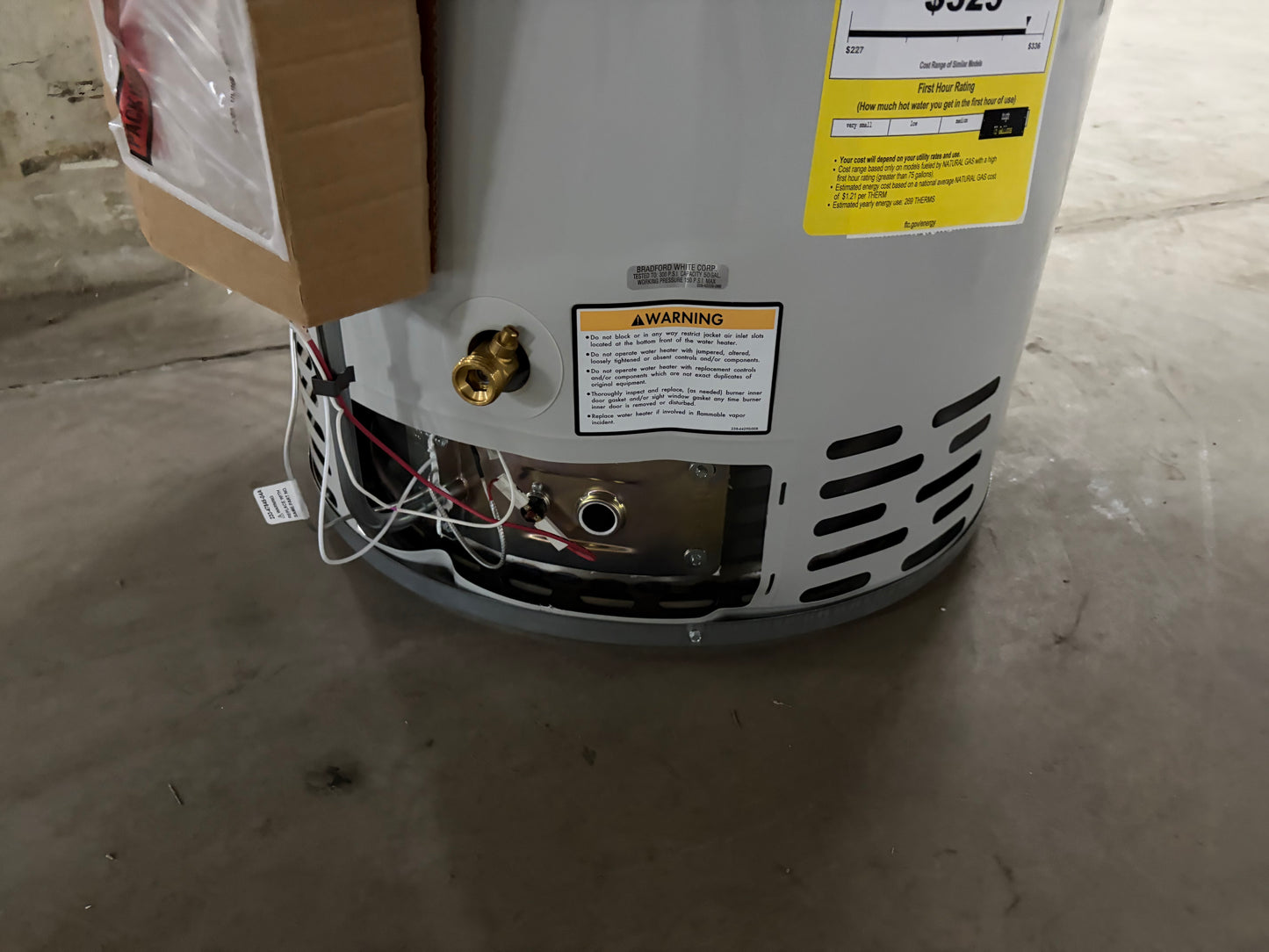 Bradford White 50 Gallon Natural Gas Water Heater (RG250S6N)