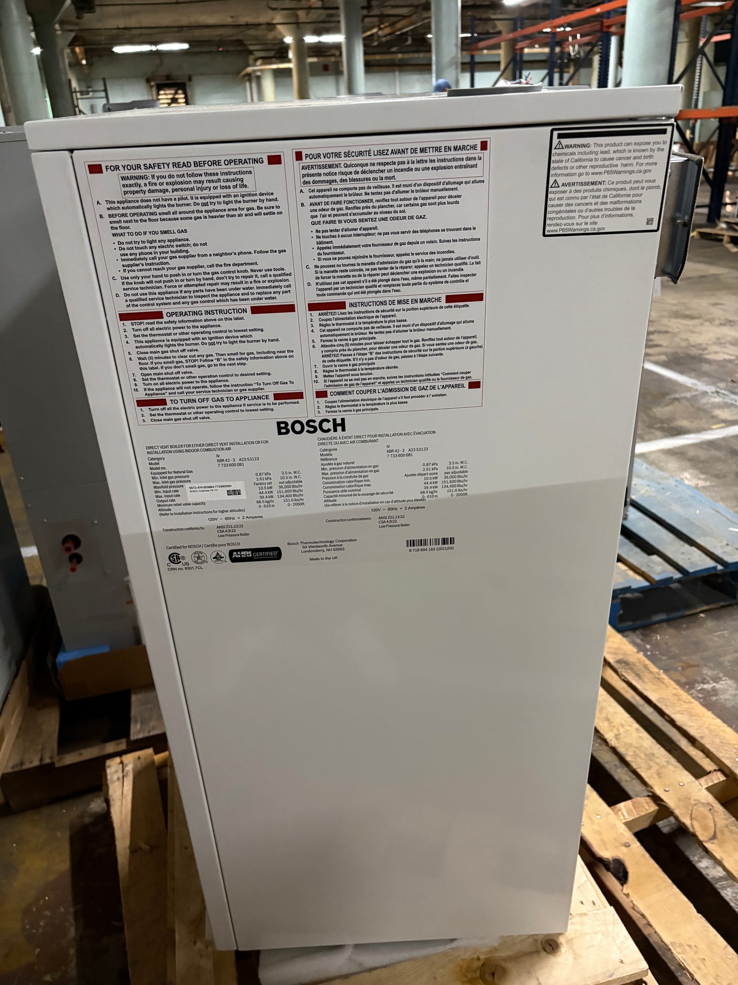 Bosch 152K BTU Gas/Lp Condensing Boiler (FS151-KBR42)