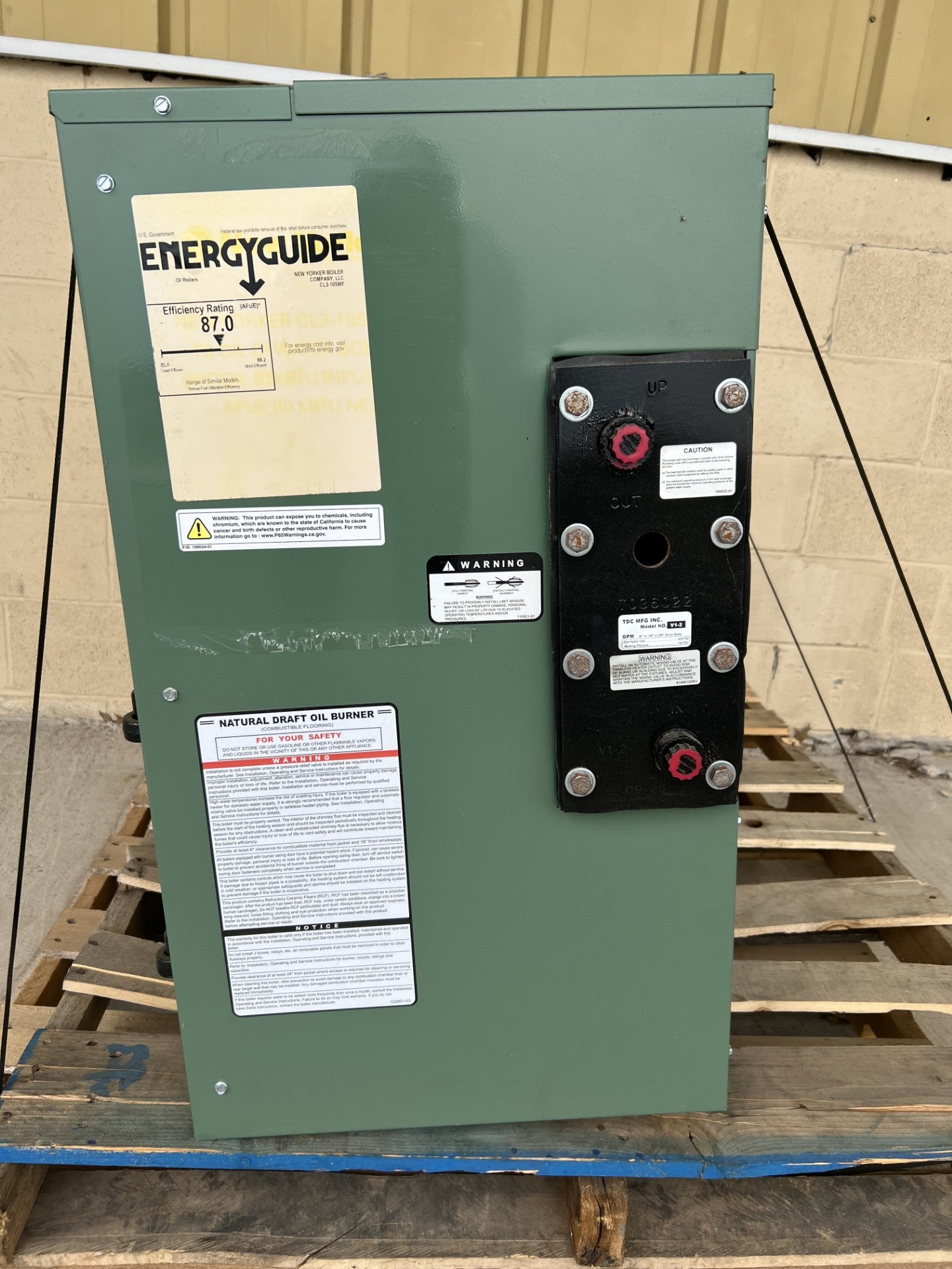 New Yorker 92K BTU Oil Boiler W/ Coil (CL3-105-WET-TB)